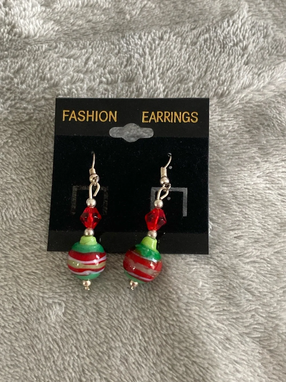 Christmas ball ornament beaded earrings